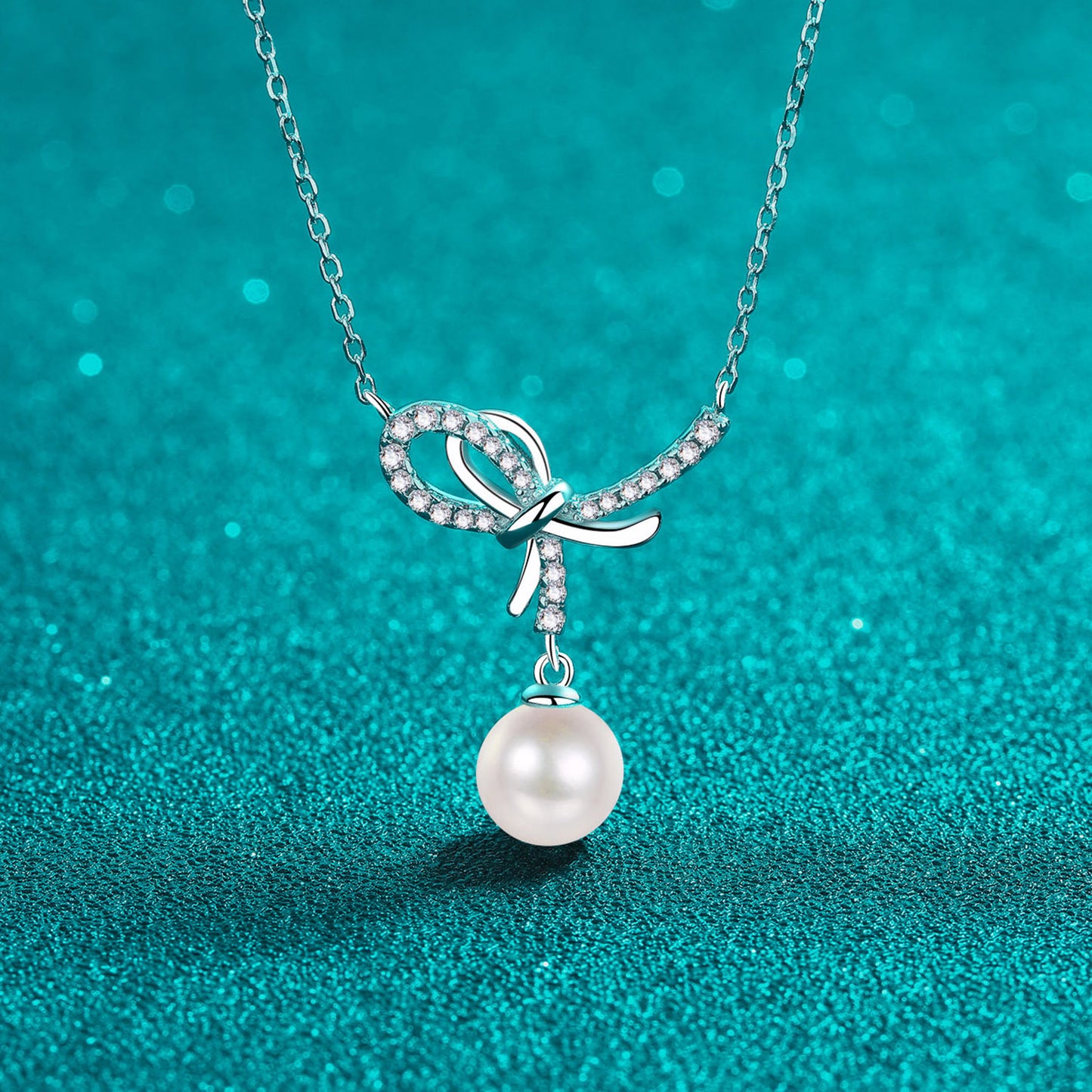 Natural Pearl Pendant Moissanite 925 Sterling Silver Necklace apparel & accessories