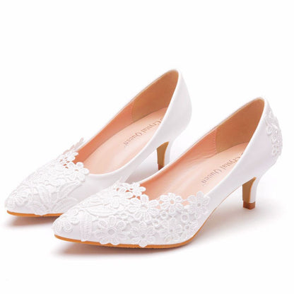 Women's Fashion Simple Lace Flower Wedding Shoes Shoes & Bags