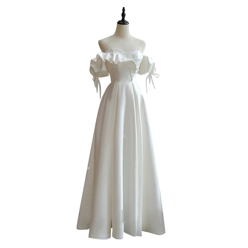 Satin Light Wedding Dress Bride French Super Fairy apparel & accessories