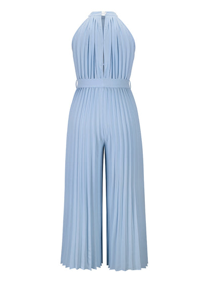 Cutout Tied Pleated Sleeveless Jumpsuit Dresses & Tops