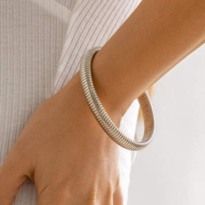 Women's Metal Double Ring Spiral Bracelet Jewelry