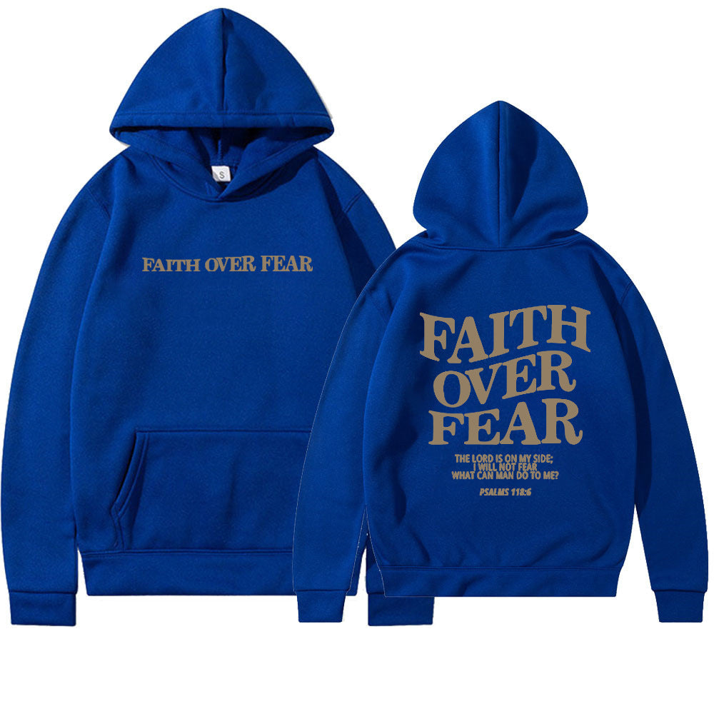 Hoodie Faith Fear Printed Sweatshirt apparels & accessories