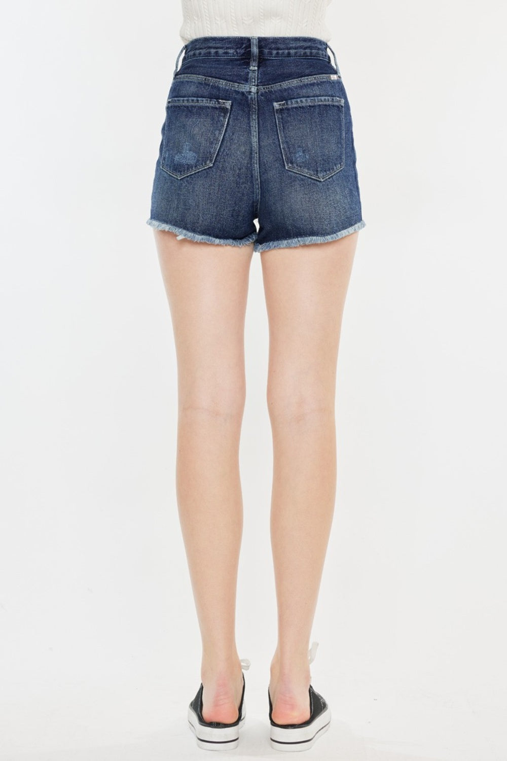 Kancan Raw Hem Button Fly Denim Shorts Bottom wear