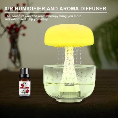 Jellyfish Raindrop Humidifier Ultrasonic Atomization Seven-color Ambience Light Cloud Rain Aroma Diffuser HOME