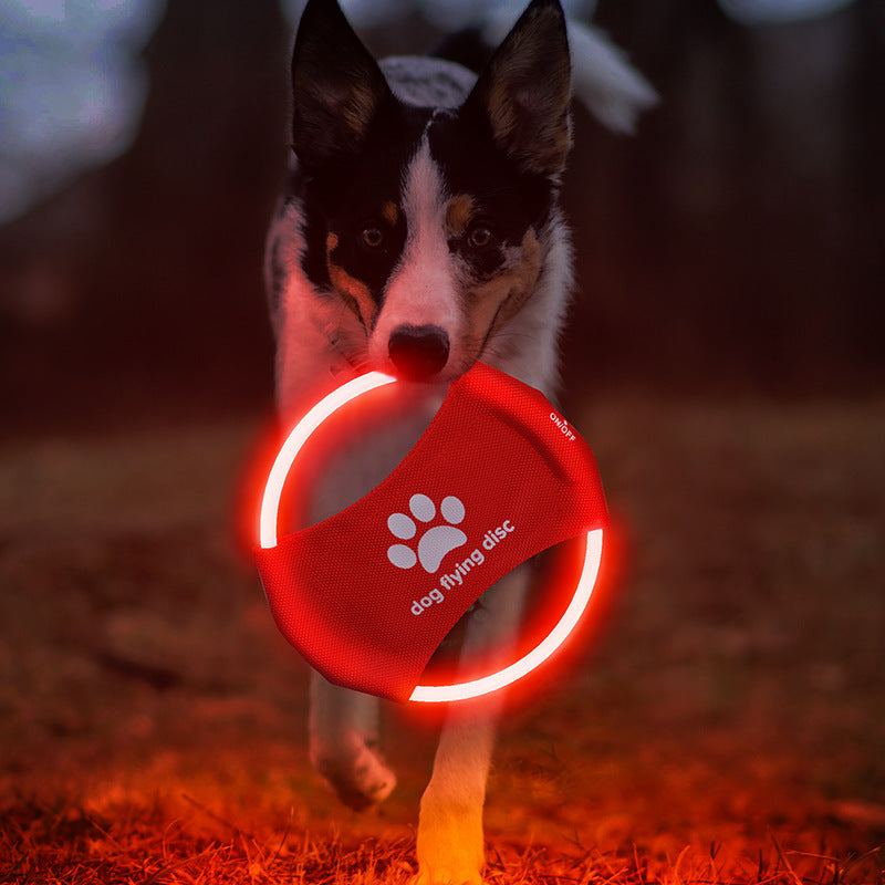 Dog Flying Discs Light Glowing LED LuminousTrainning Interactive Toys Pet Products