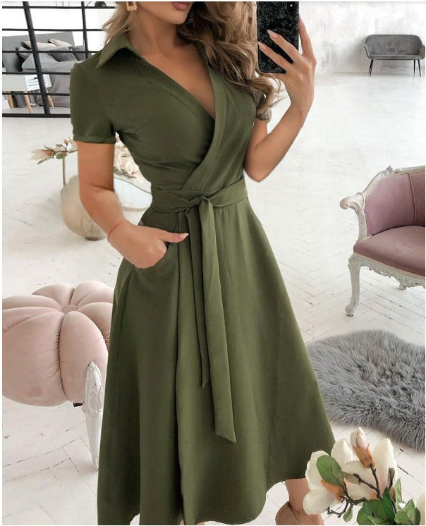 Fashion Long Sleeve V-neck Printed Sheath Dress apparels & accessories