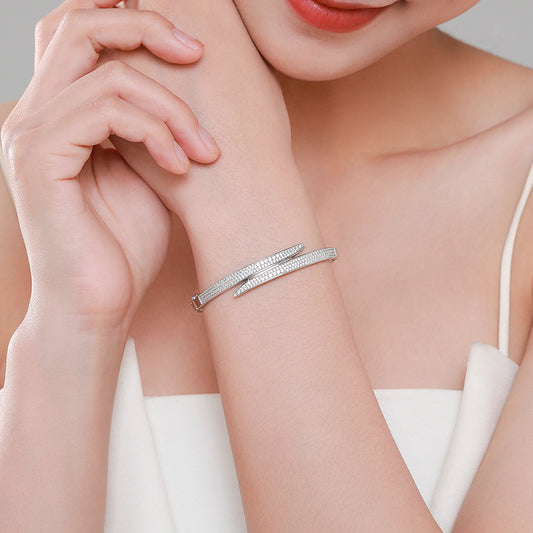 S925 Silver Bracelet For Women Special-interest Design Ins Asymmetric Jewelry