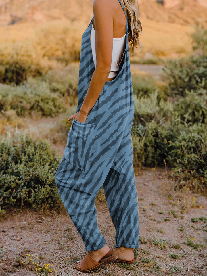 Printed V-Neck Sleeveless Jumpsuit Bottom wear