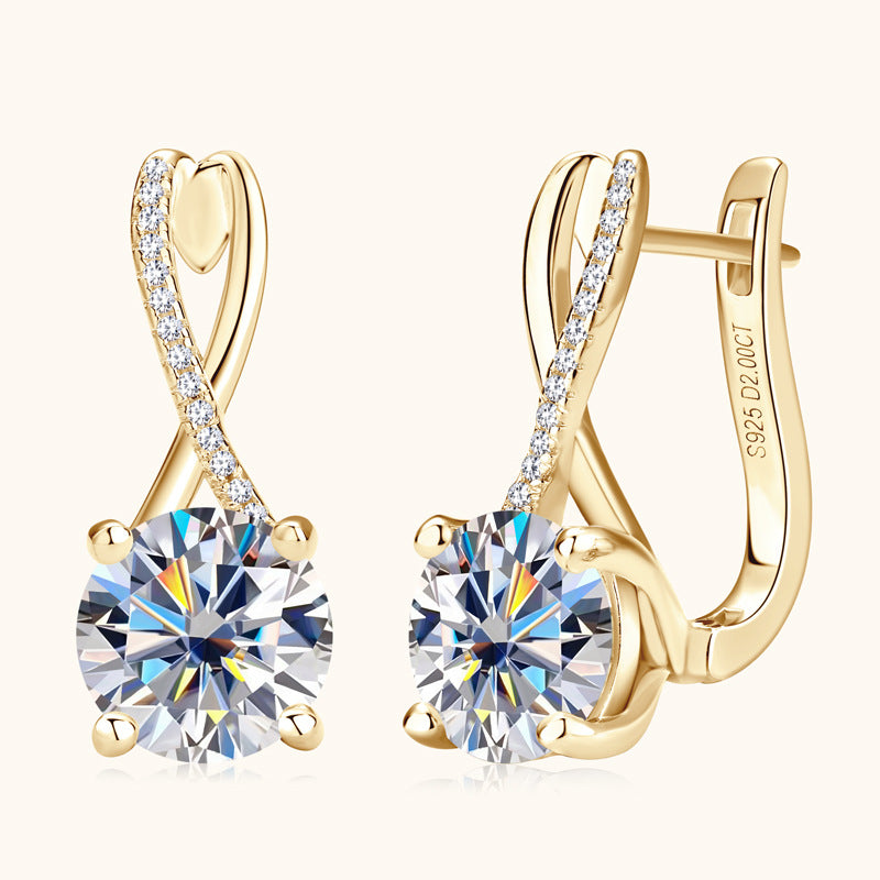 Fashion Diamond High-grade S925 Sterling Silver Earrings Jewelry