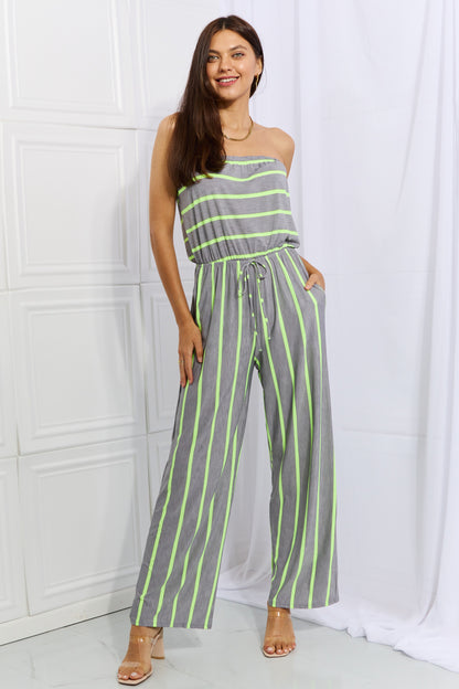 Full Size Sleeveless Striped Jumpsuit Bottom wear