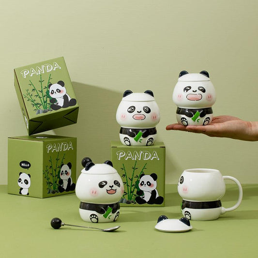 Cartoon Embossed Panda Mug Ceramic Mug