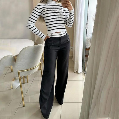 Casual Long Sleeve Top Loose Trousers Two-piece Set Dresses & Tops
