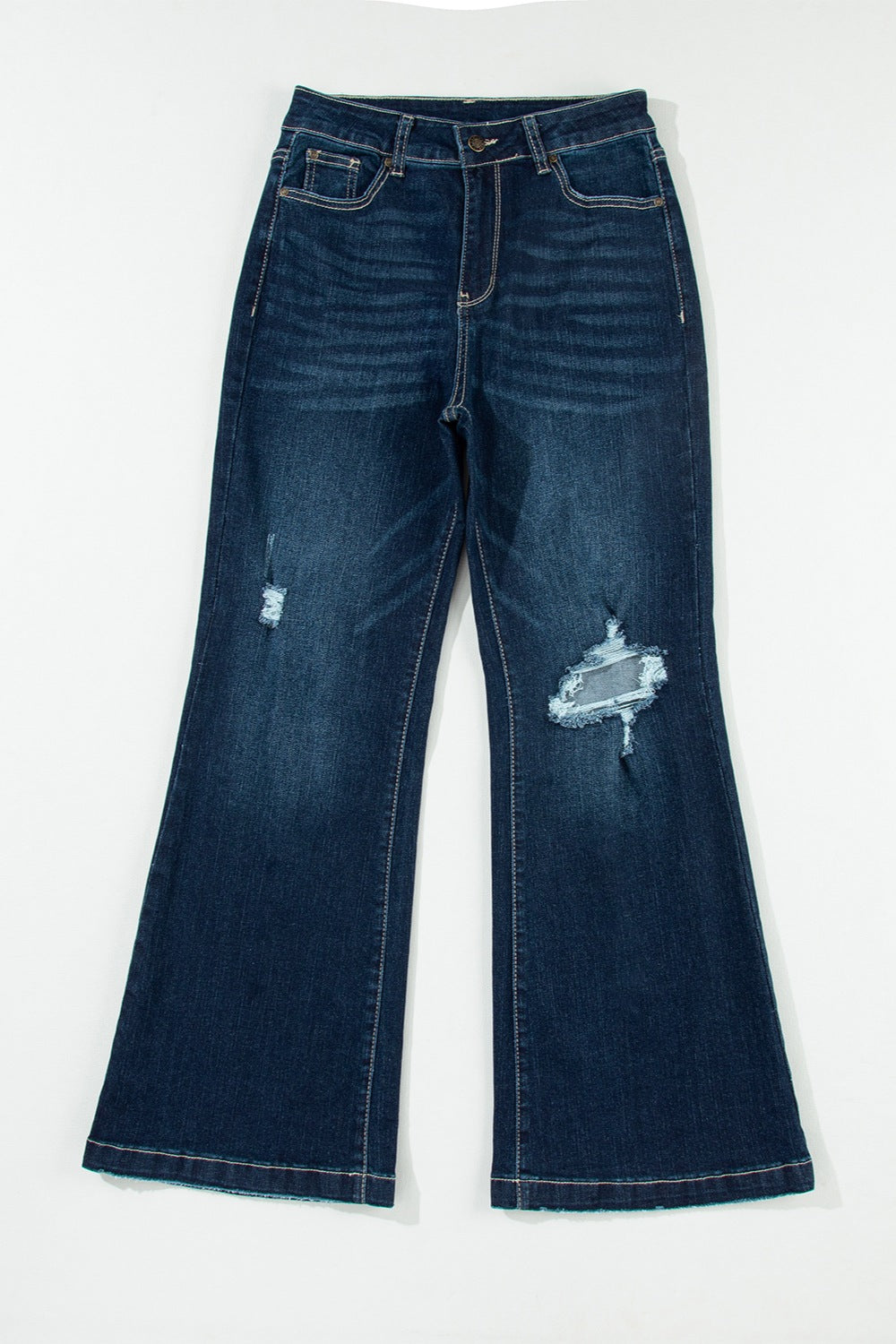 Distressed Wide Leg Jeans with Pockets Bottom wear