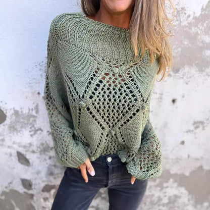 Loose Sweater Round Neck Knitted Top apparels & accessories