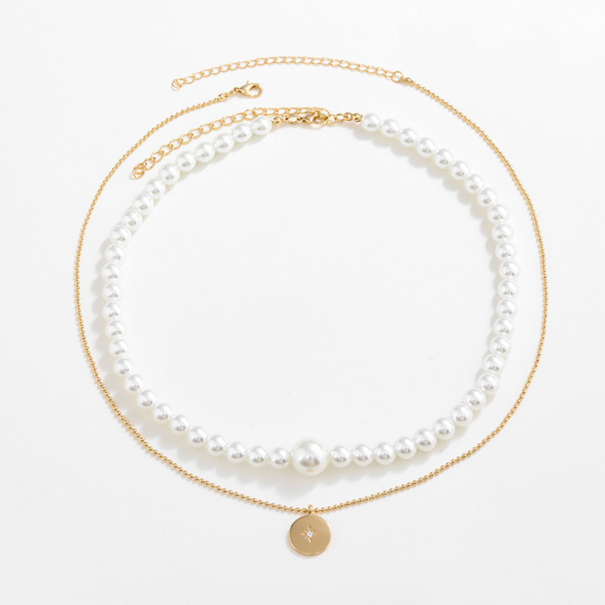 Gold-Plated Glass Pearl Necklace apparel & accessories