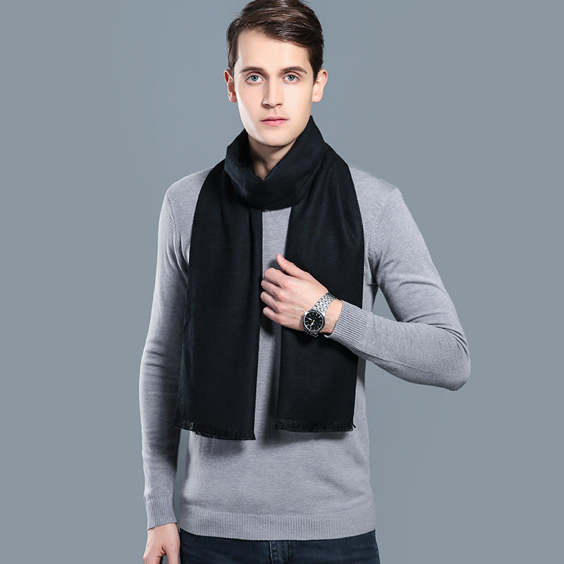 Simple Plaid Warm Keeping Artificial Cashmere Scarf Men's Scarves