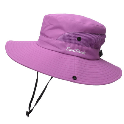 Unisex Summer Foldable Sun Fisherman Hat Men Women Wide Brim Casual Outdoor Travel Beach Sunscreen UV Protection  Sun Hats apparel & accessories