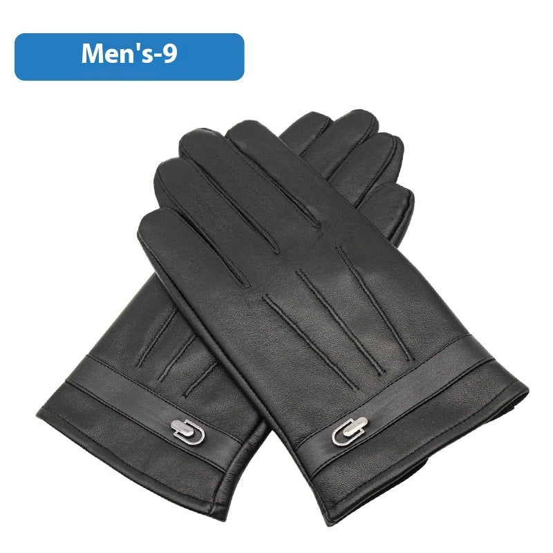 Genuine Leather Gloves Men's Winter Velvet Cold Protection apparels & accessories