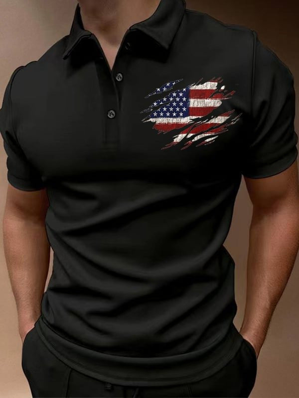 Men's T-shirt Outdoor Loose Lapel Short Sleeve apparel & accessories