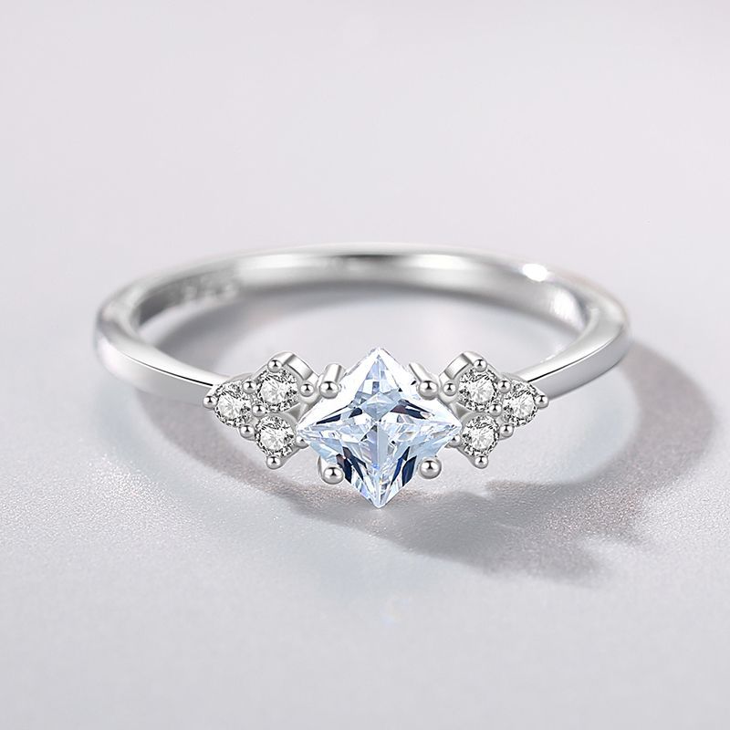 S925 Silver Ring Female Light Luxury Zircon Jewelry