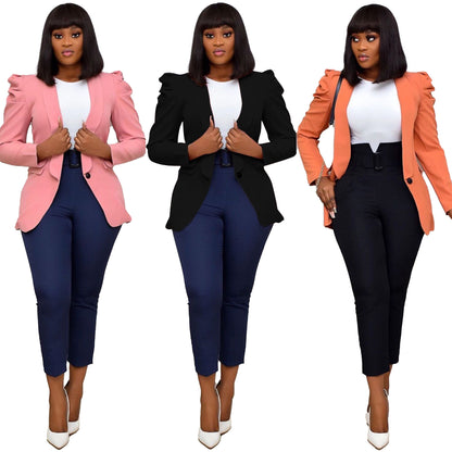 Women's Style Pleated Solid Color Jacket apparel & accessories