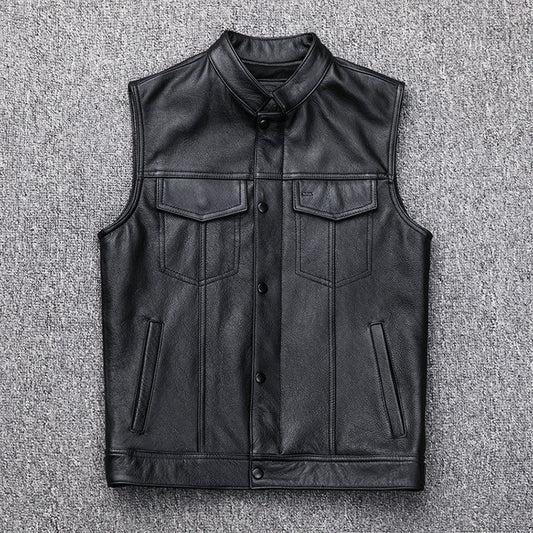 Vest Vest Button Motorcycle Motor Bike Casual Leather Waistcoat Plus Size apparel & accessories