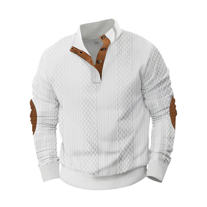 Men's Sweater Half Cardigan Jacquard T-Shirt