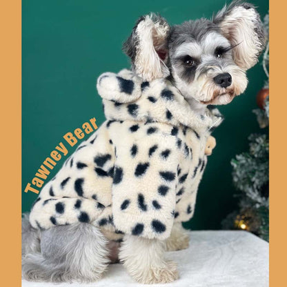 Dog Autumn And Winter Warm Spotted Plush Coat pet cloths