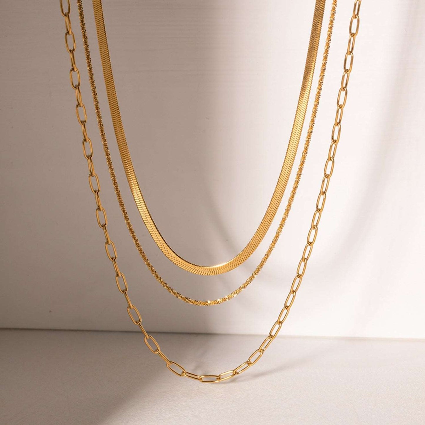 18K Gold-Plated Triple-Layered Necklace apparel & accessories