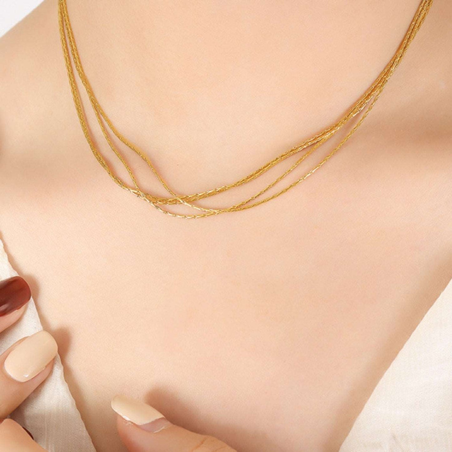 18K Gold-Plated Multi-Layer Clavicle Chain Jewelry