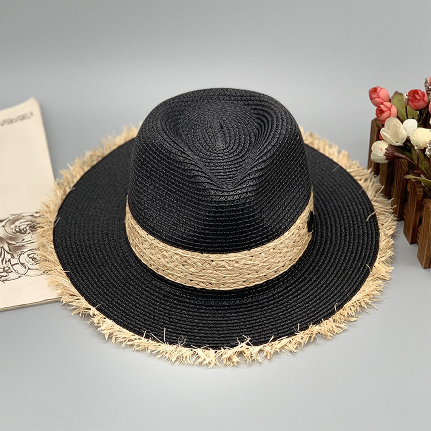 Raw Hem Raffia Hat Accessories for women
