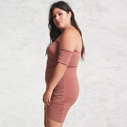 One-Neck Halter Short Skirt Plus Size Lady Dress Dresses & Tops