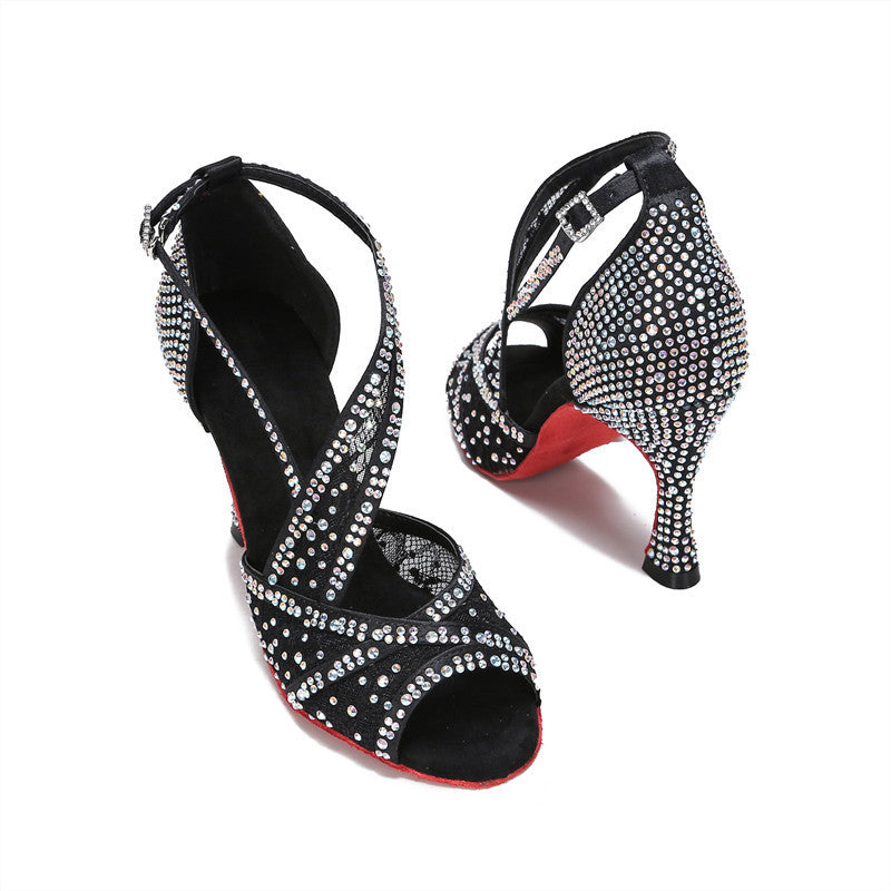 Diamond-embedded Latin Dancing Shoes Women's Adult Shoes & Bags