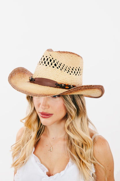 Fame Cutout Wide Brim Straw Hat apparel & accessories