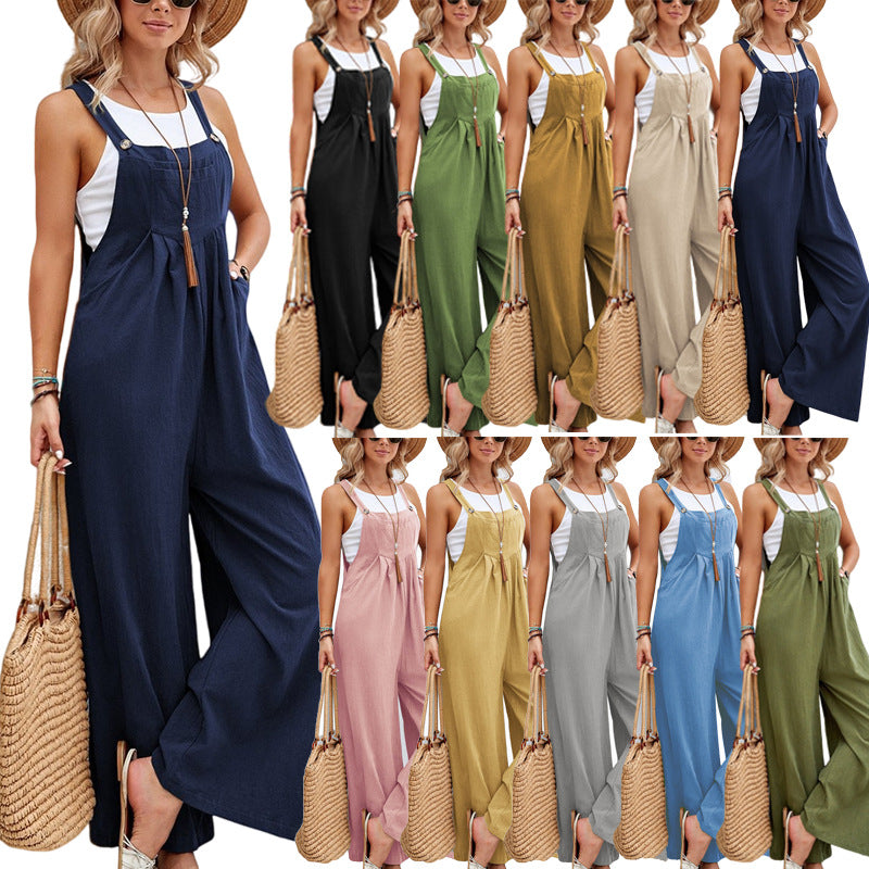 Women Long Bib Pants Overalls Loose Rompers apparel & accessories