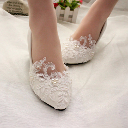 Women's Lace White Wedding Shoes Shoes & Bags