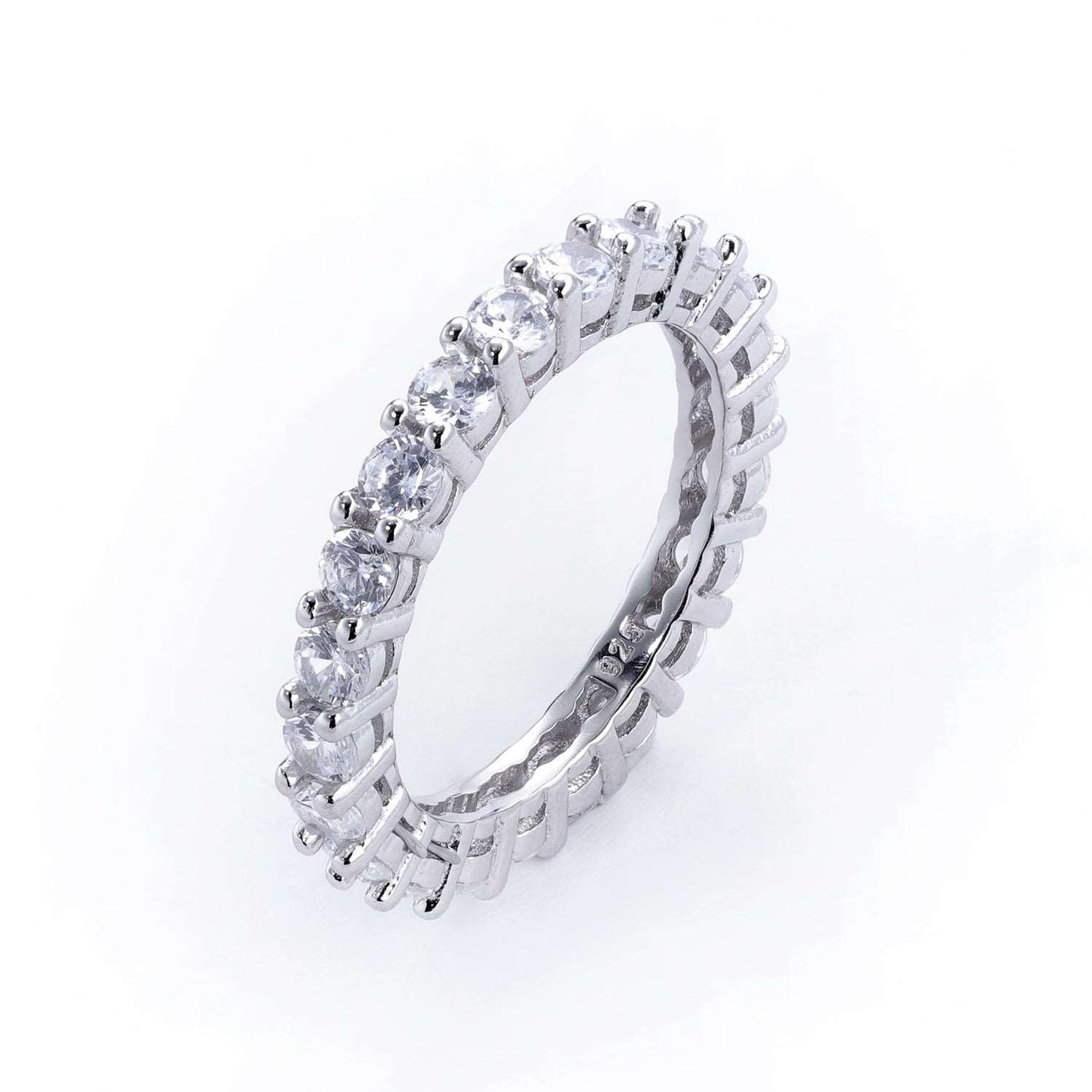 2 Piece Zircon 925 Sterling Silver Ring Jewelry