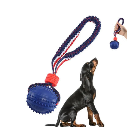 Interactive Dog Toy Ball Interactive Teether With Rope Dog Ball Pet Supplies Chewing Ball Training For Living Room Lake Beach Pets Products Dog Toys