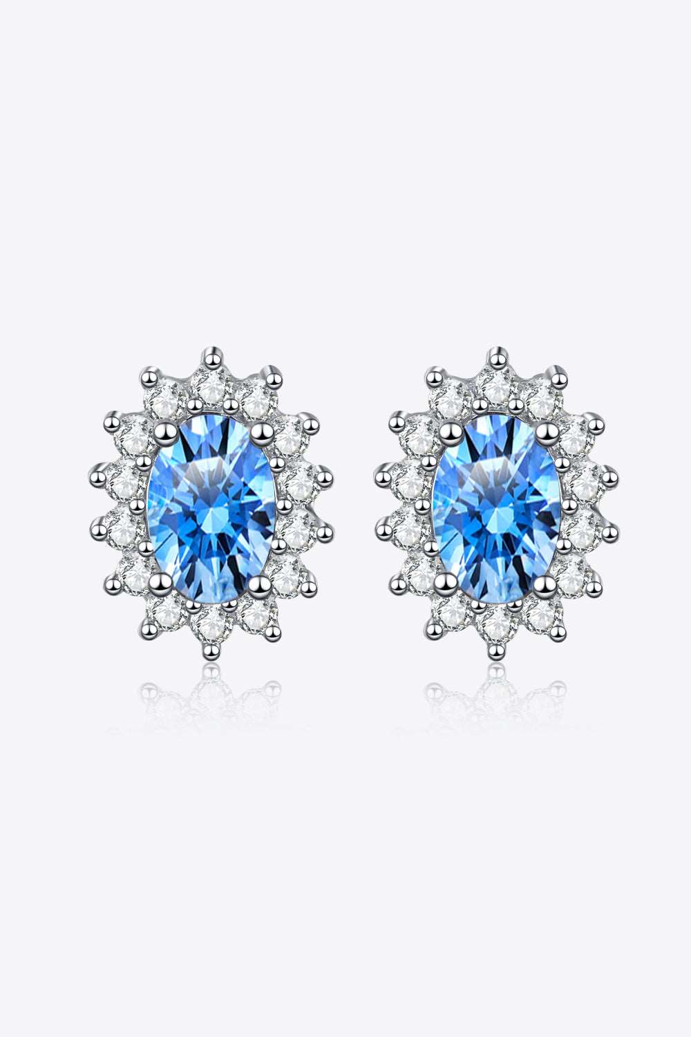 Moissanite Sterling Silver Stud Earrings Jewelry