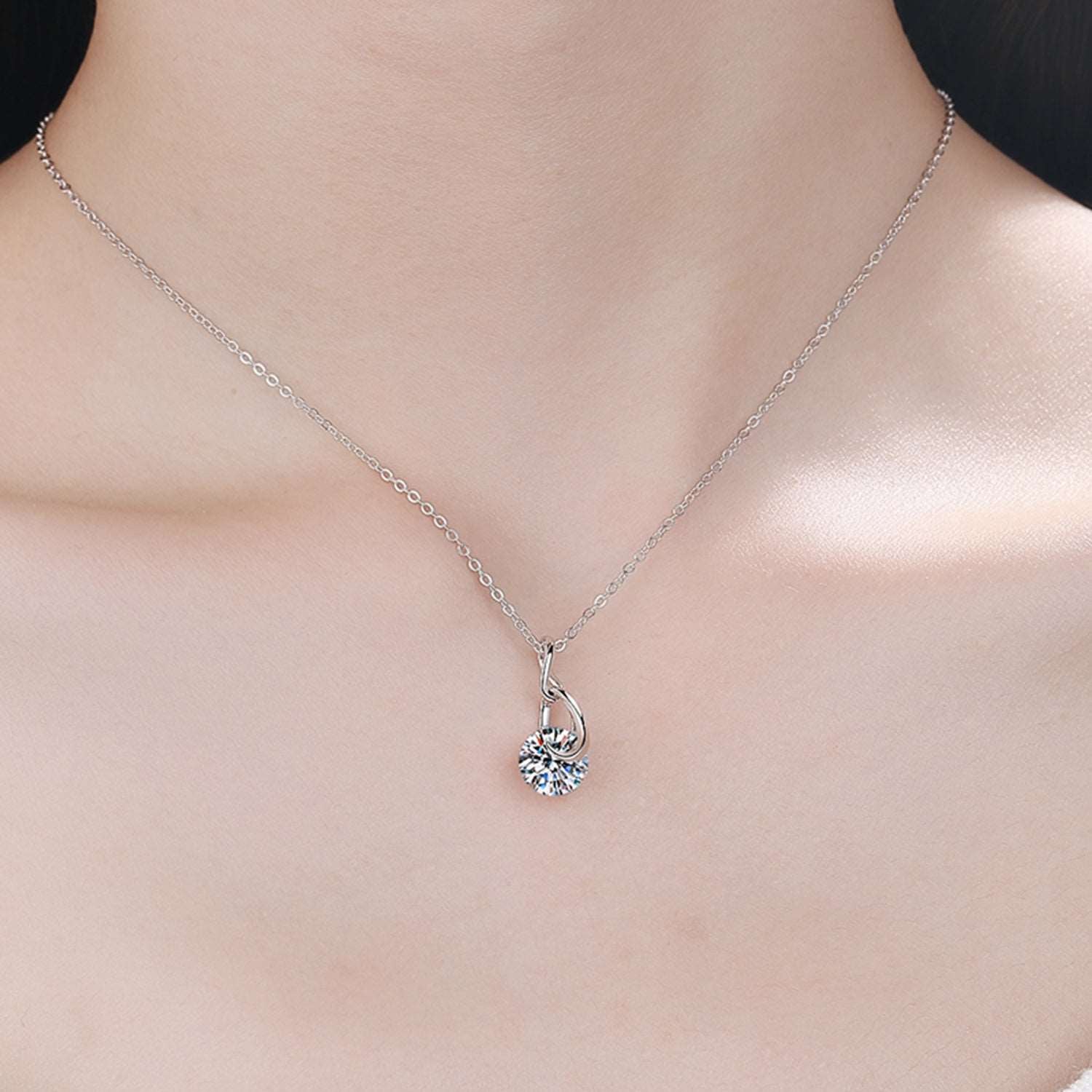 2 Carat Moissanite 925 Sterling Silver Necklace apparel & accessories