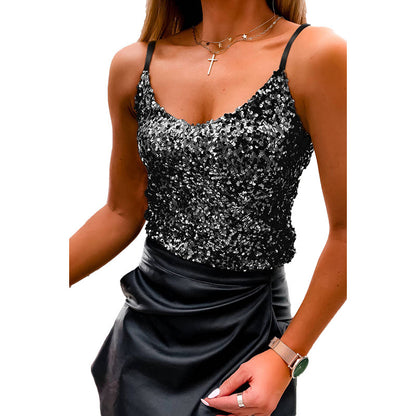 Trendy Unique Sequin Sling Vest For Women apparel & accessories