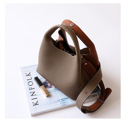 Versatile Handheld Women's Crossbody Shoulder Color Block Bucket Bag apparel & accessories