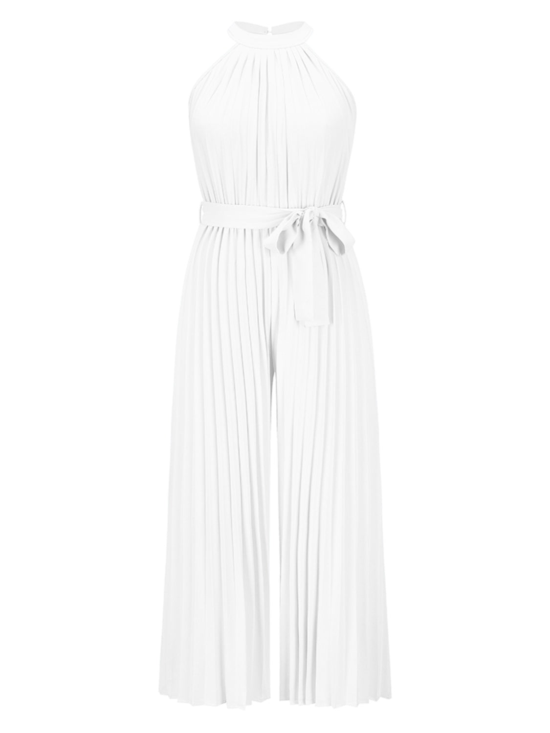 Cutout Tied Pleated Sleeveless Jumpsuit Dresses & Tops