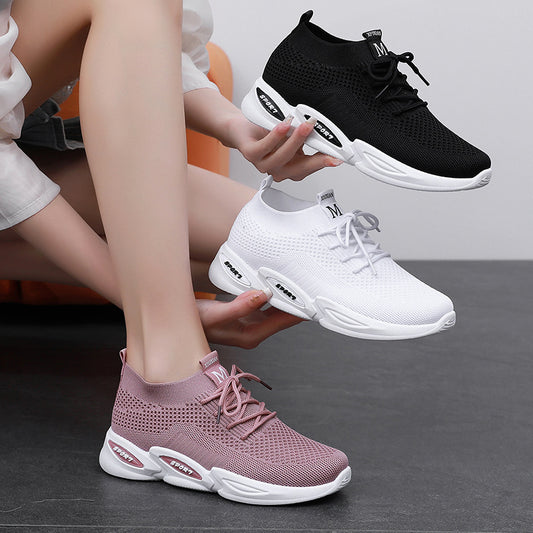 Women's Breathable Running Shoes Fly Weave Leisure Sports Shoes & Bags