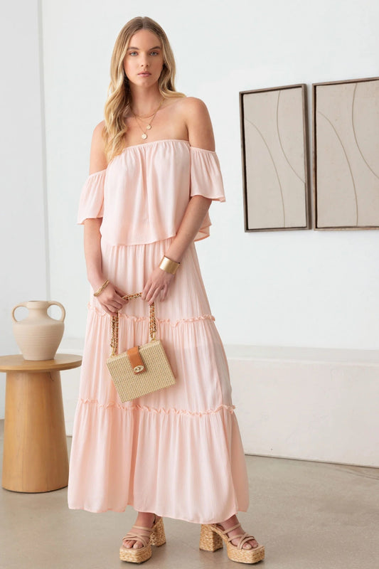 Gilli Frill Off-Shoulder Tiered Dress Dresses & Tops