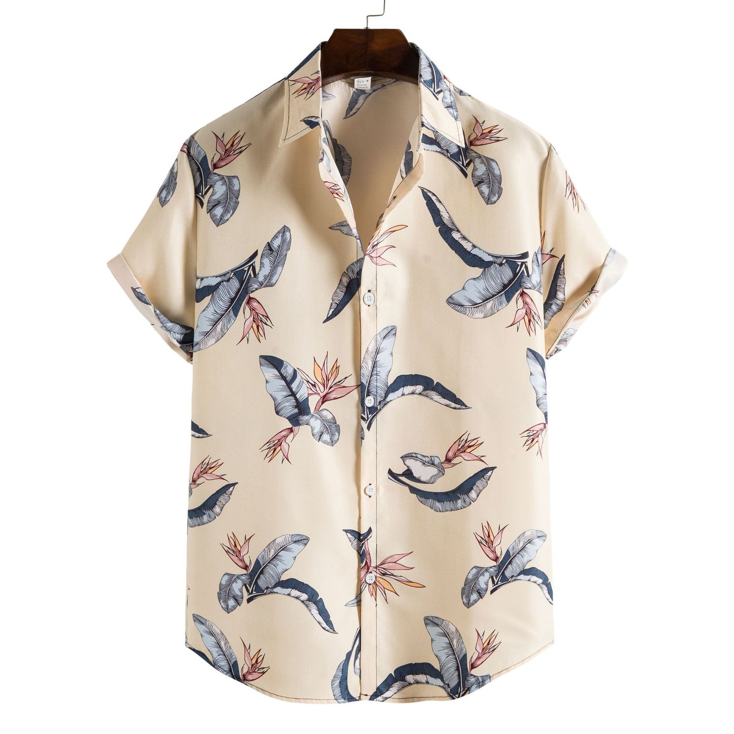 Printed Casual Men's Short-sleeved Shirt Lapel apparel & accessories