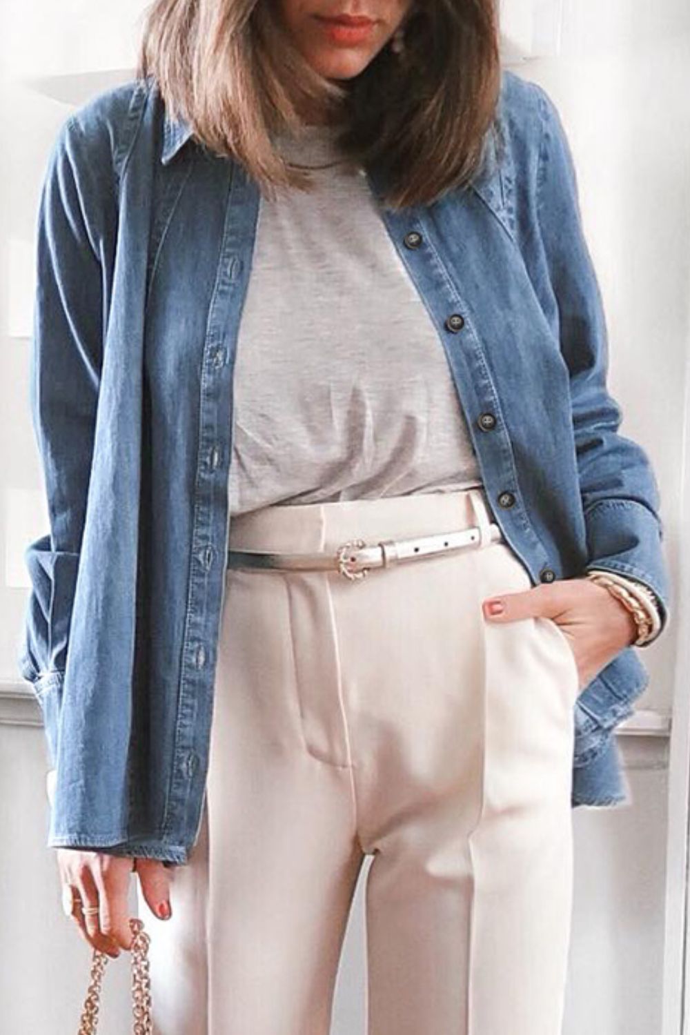 Button Up Collared Neck Denim Jacket Dresses & Tops