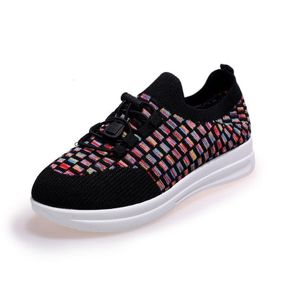 Casual Fashion Running Shoes Flying Woven Women's Breathable Shoes Shoes & Bags