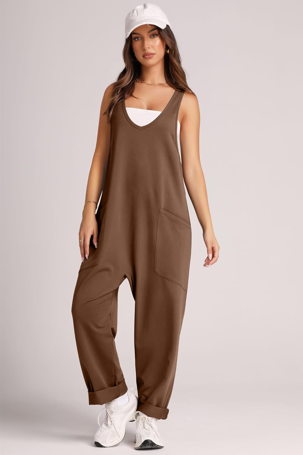 Wide Strap Jumpsuit with Pockets Bottom wear