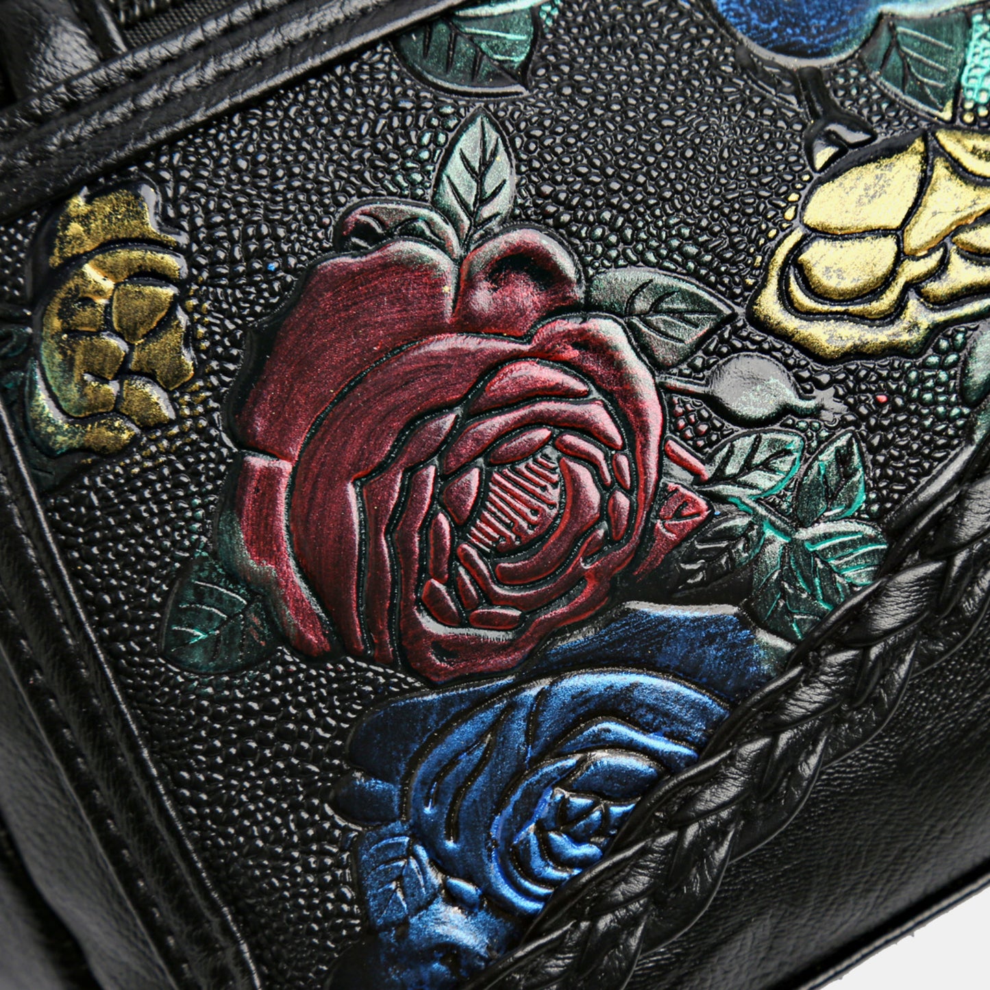 PU Leather Rose Pattern Shoulder Bag apparel & accessories